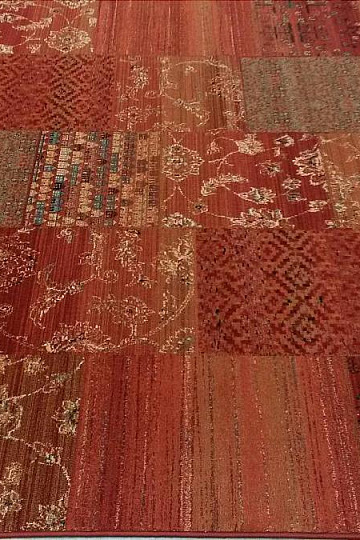 Luksusowe wełniane dywany ROYAL PATCHWORK czerwone