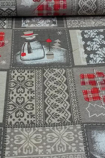 Świąteczna tkanina dekoracyjna Bałwanek I