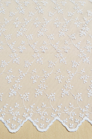 Luksusowa haftowana firana TINY WHITE Twig
