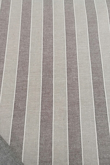 Tkanina dekoracyjna Trebol paski - brązowe 2 cm 55