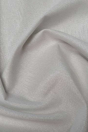 Tkanina do dekoracji świątecznych Mikołaj z lureksem biało-srebrna