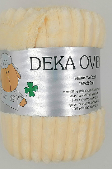 koc z mikrofibry EXTRA SOFT SHEEP sztruks - kremowy