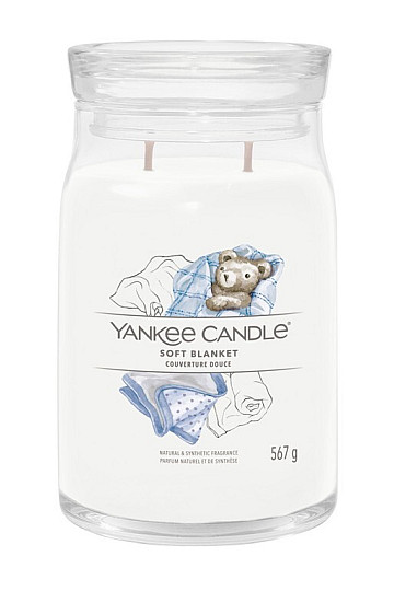 świeca zapachowa YANKEE CANDLE SOFT BLANKET szkło duże 2 Knoty