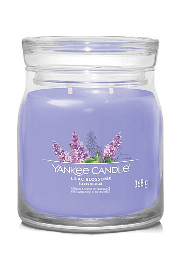 świeczka YANKEE CANDLE zapach LILAC BLOSSOMS GLASS MEDIUM 2 knoty