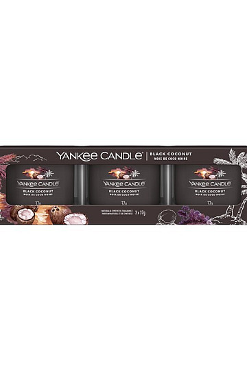 świeca zapachowa YANKEE CANDLE BLACK COCONUT ZESTAW 3 sztuk