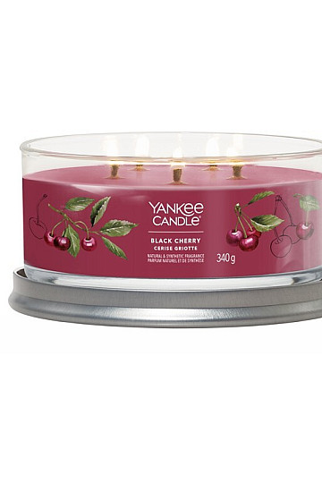 świeczka zapachowa YANKEE CANDLE BLACK CHERRY TUMBER MEDIUM 5 knotów