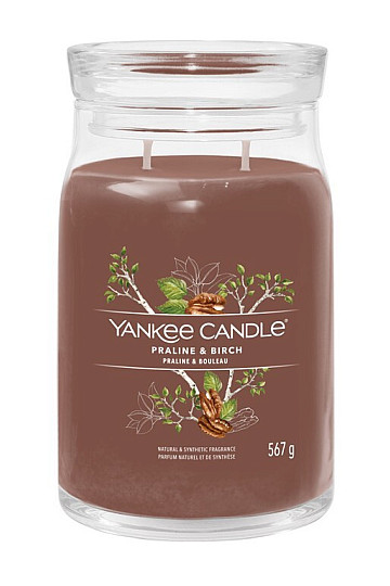świeca YANKEE CANDLE zapach PRALINE i BIRCH GLASS DUŻA 2 knoty