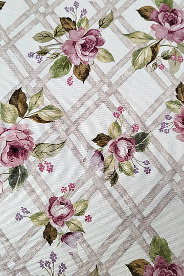 Tkanina dekoracyjna CASTLE ROSE GRID