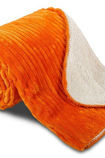 koc z mikrofibry EXTRA SOFT SHEEP sztruks - rdzawy
