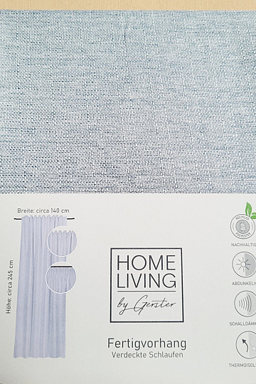 Luksusowa gotowa zasłona HOME LIVING szaro-niebieska