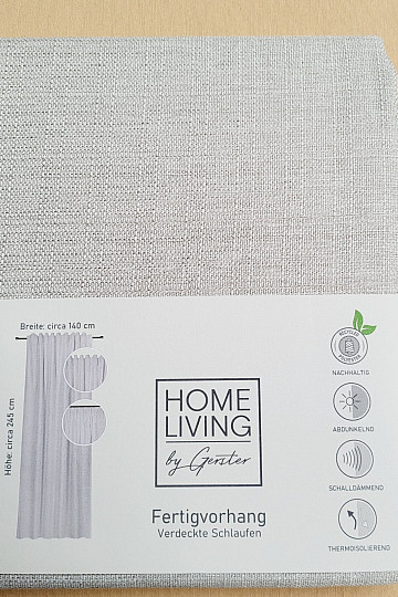 Zasłona gotowa luksusowa HOME LIVING beżowo-szara