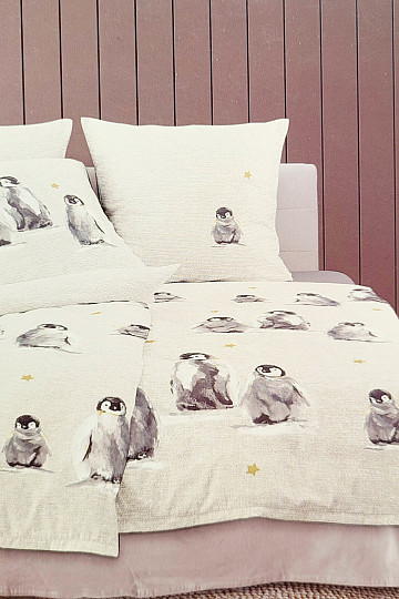 Luksusowa pościel flanelowa IRISETTE PANDA 8645-80 PINGWINY