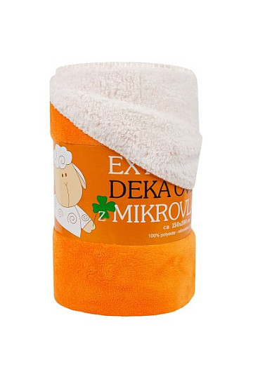 koc z mikrofibry SOFT SHEEP pomarańczowy