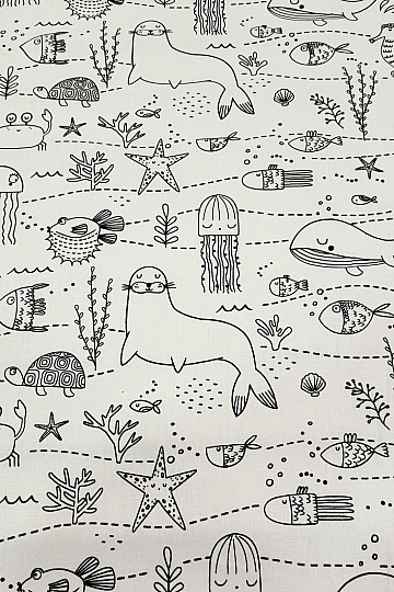 Malowanie tkaniny PODWODNY ŚWIAT