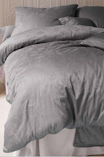 Luksusowy bawełniany damaszek RIO CIEMNOSZARY