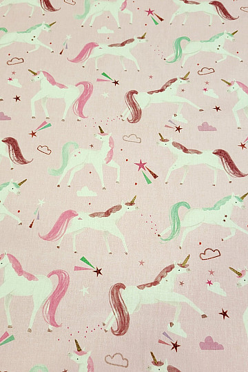 Tkanina bawełniana KOLOROWE JEDNOROŻCE