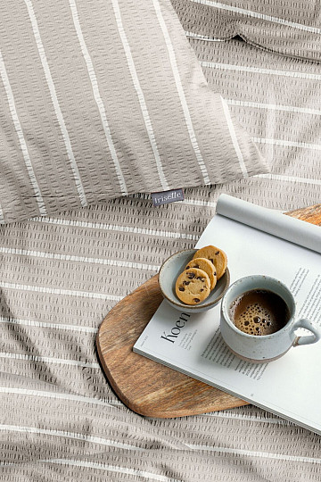 IRISETTE luksusowa miękka krepa EASY 8548-80 Paski beżowe