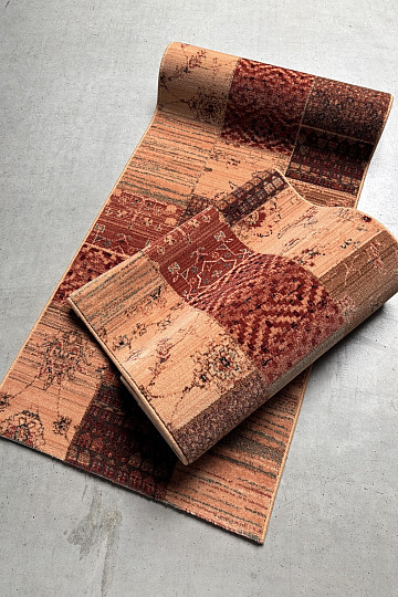 Luksusowy wełniany chodnik ROYAL PATCHWORK kremowy