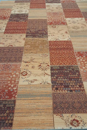 Luksusowe dywany wełniane KASHQAI PATCHWORK kremowe