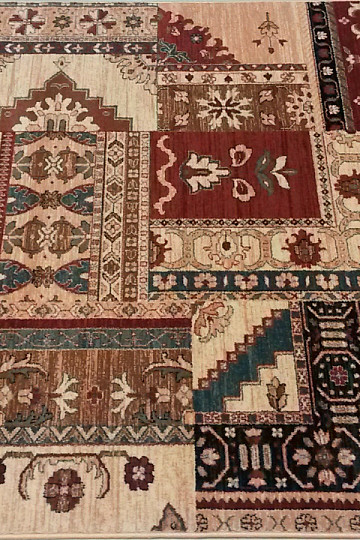 Luksusowe wełniane dywaniki ROYAL PATCHWORK multi kremowe