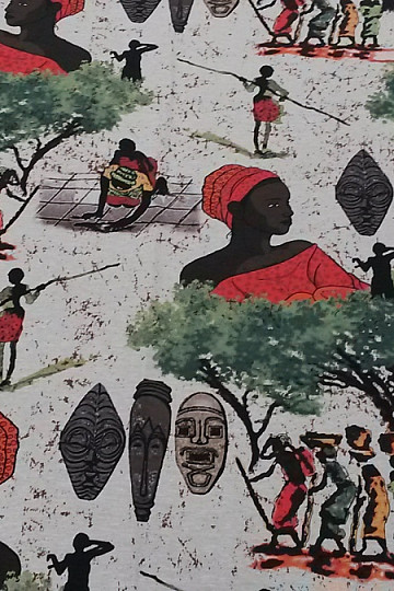 Designerska tkanina dekoracyjna AFRICA zielona