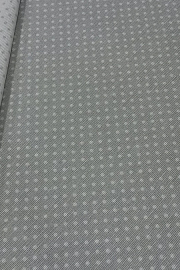 Tkanina dekoracyjna ALBY kremowa w groszki szara