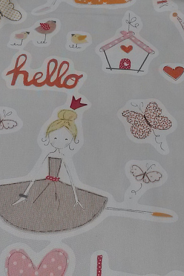 Tkanina dekoracyjna dla dzieci TWIST PRINCESSES pomarańcz