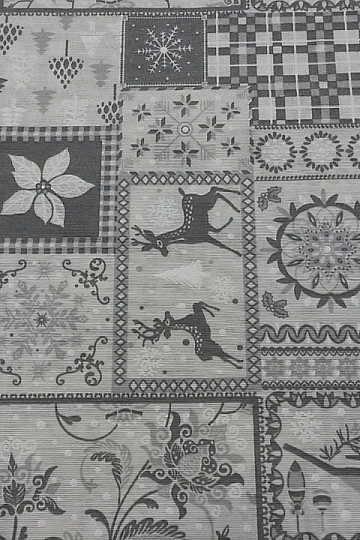 Tkanina dekoracyjna Christmas TIROL szara