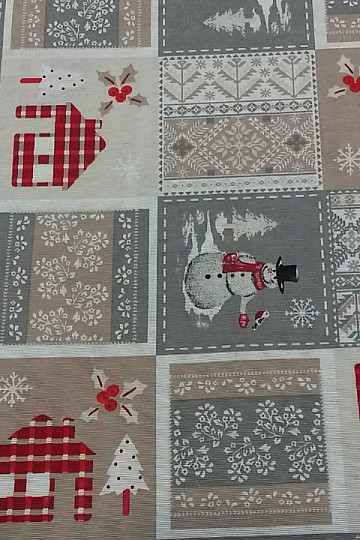 Tkanina dekoracyjna Christmas SANTA szara