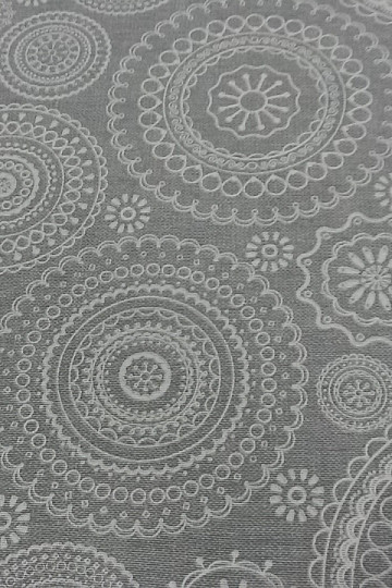 Tkanina dekoracyjna MANDALA FONDO szara