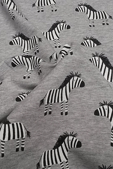 Dzianina bawełniana ZEBRA szara