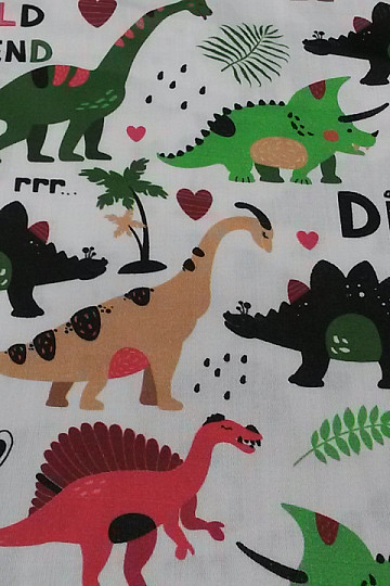 Dziecięca satyna bawełniana z nadrukiem cyfrowym DINOSAUR