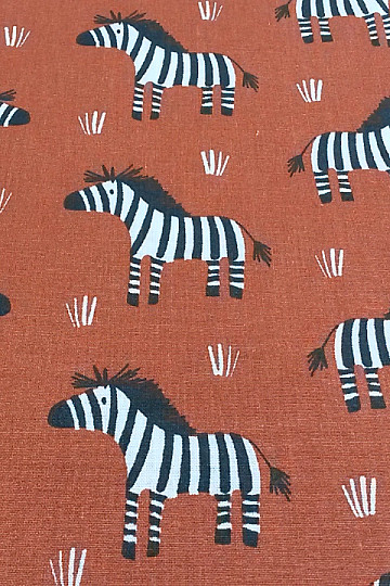 Bawełniana tkanina ZEBRA brązowa