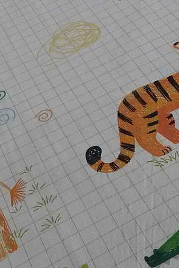 Tkanina dekoracyjna dziecięca kreskówka ZOO