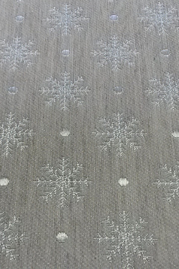 Świąteczna tkanina dekoracyjna na obrusy Flake beż 002 szerokość 280