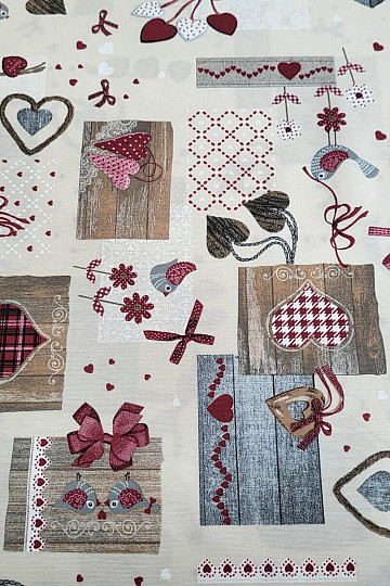 Tkanina dekoracyjna TM PATCHWORK bordowa