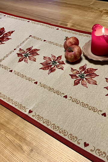 Obrus gobelinowy Róże świąteczne