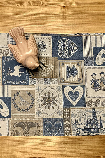 Podkładka PATCHWORK SERCE niebieska