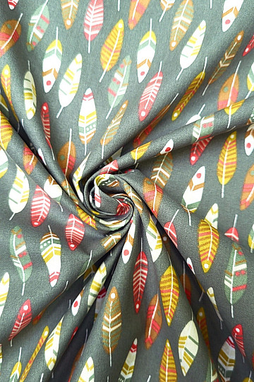 Tkanina bawełniana RETRO PIÓRA