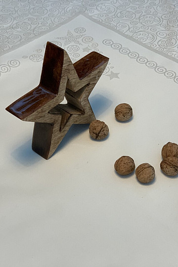 Świąteczny obrus ORNAMENT srebrny natur