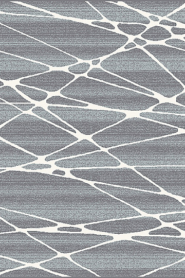 Dywan w kawałku BOHO geometryczny niebieski / biały