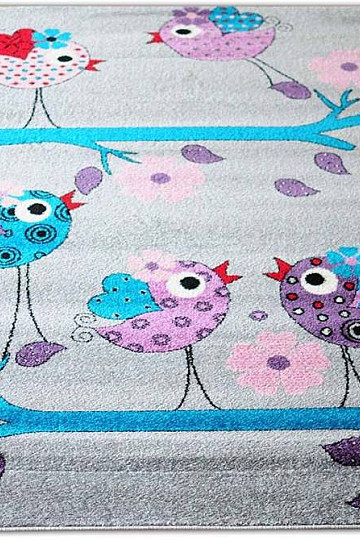 Dywan dziecięcy BELLA BIRDS szary