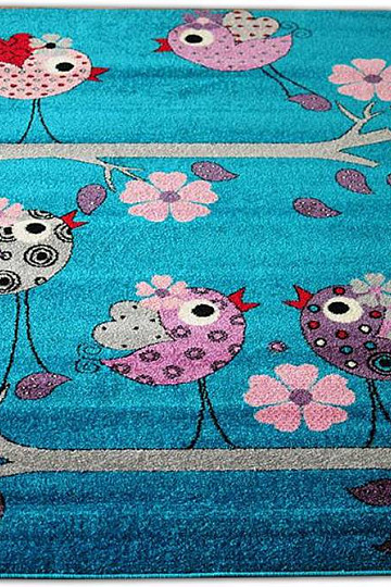 Dywan dziecięcy BELLA BIRDS turkusowy
