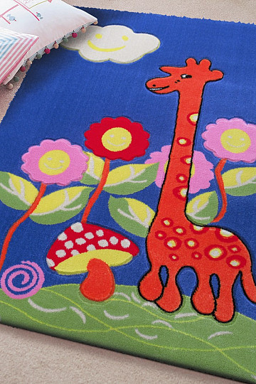 Dywan dziecięcy KIDS GIRAFFE niebieski