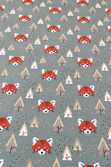 Dzianina bawełniana FOX khaki
