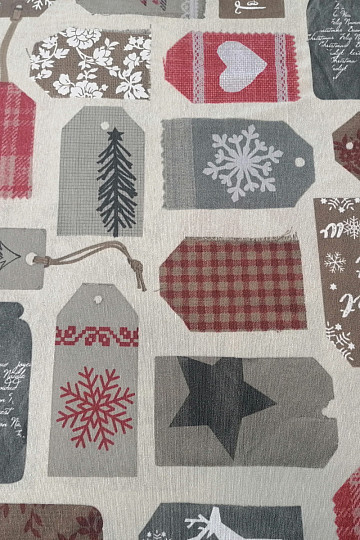 Świąteczne metki z tkaniny dekoracyjnej