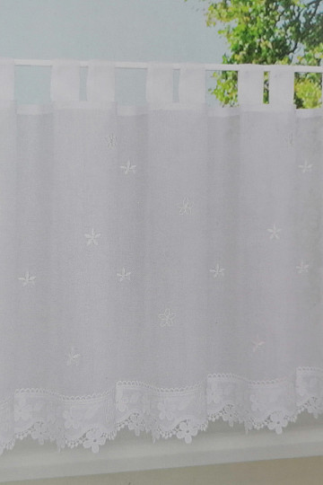 Gotowa firanka GERSTER biały kwiatek 50x150 cm
