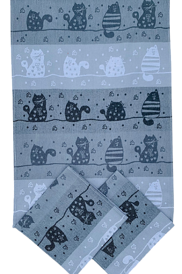 Ręczniki KOTY NA DACHU szare