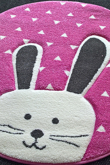 Okrągły dywan dziecięcy PASTEL Bunny różowy