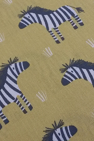 Tkanina bawełniana ZEBRA żółto-zielona